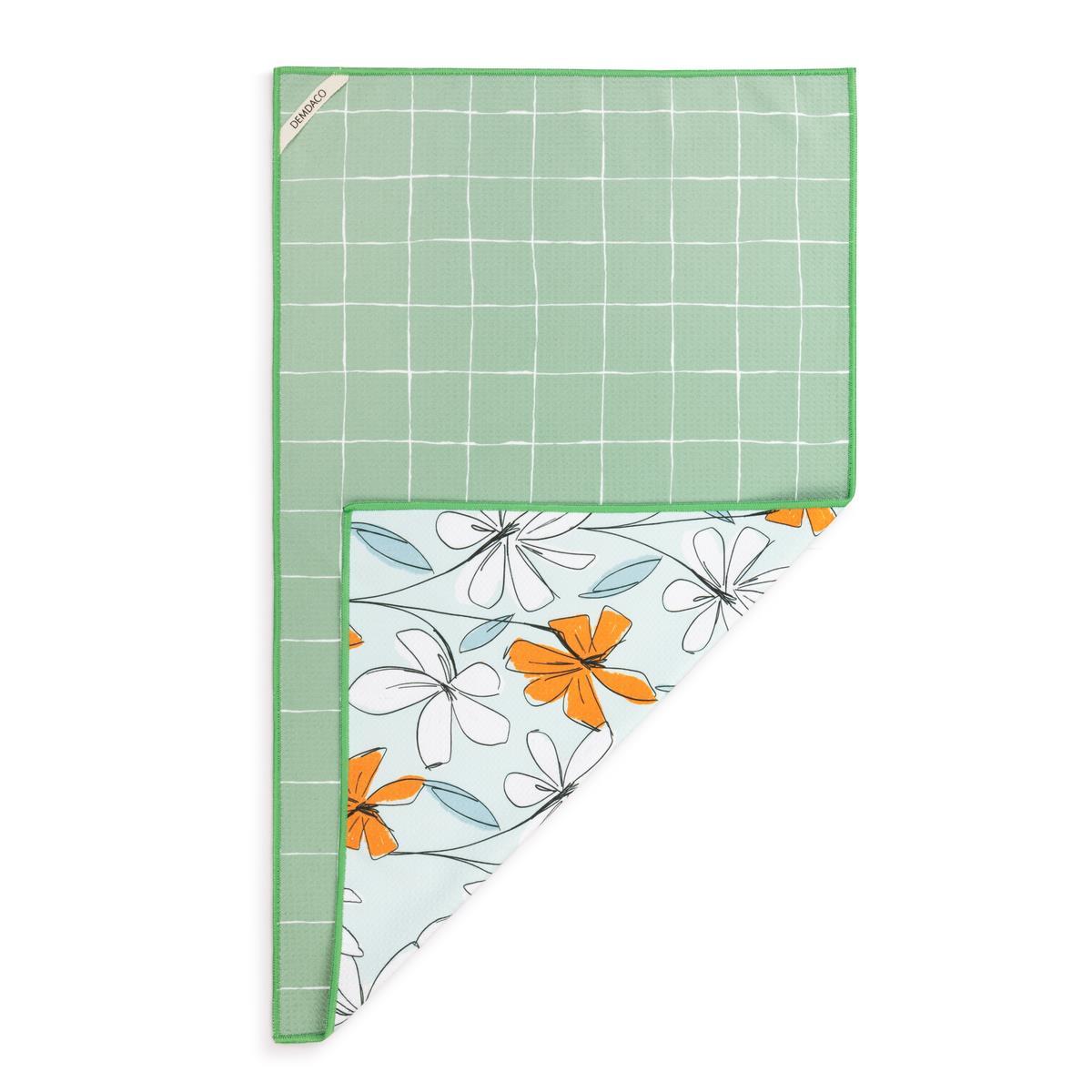 Windowpane Floral Absorbent 2Sided Towel