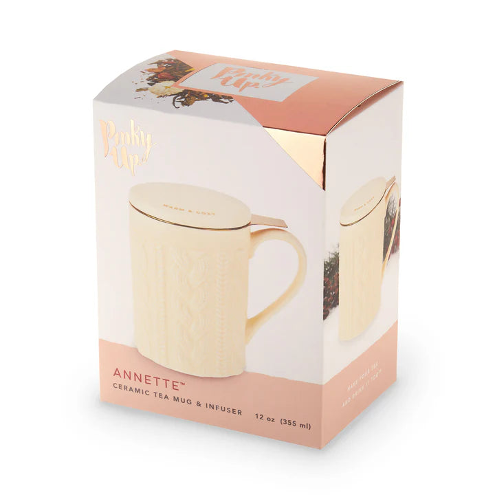 Annette Ceramic Tea Mug and Infuser ~ Knit