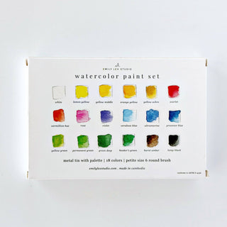 Watercolor Paint Set ~ 18 Colors with Brush