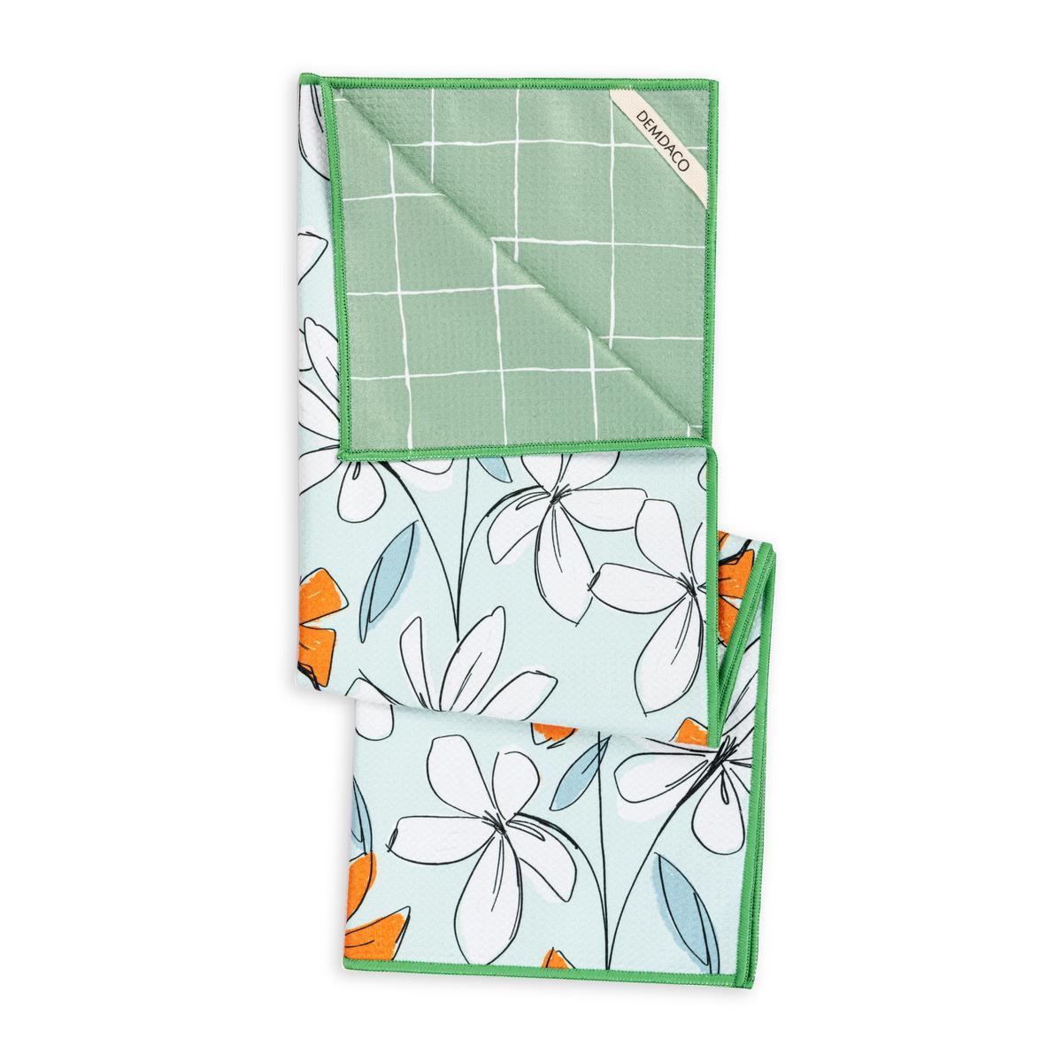 Windowpane Floral Absorbent 2Sided Towel