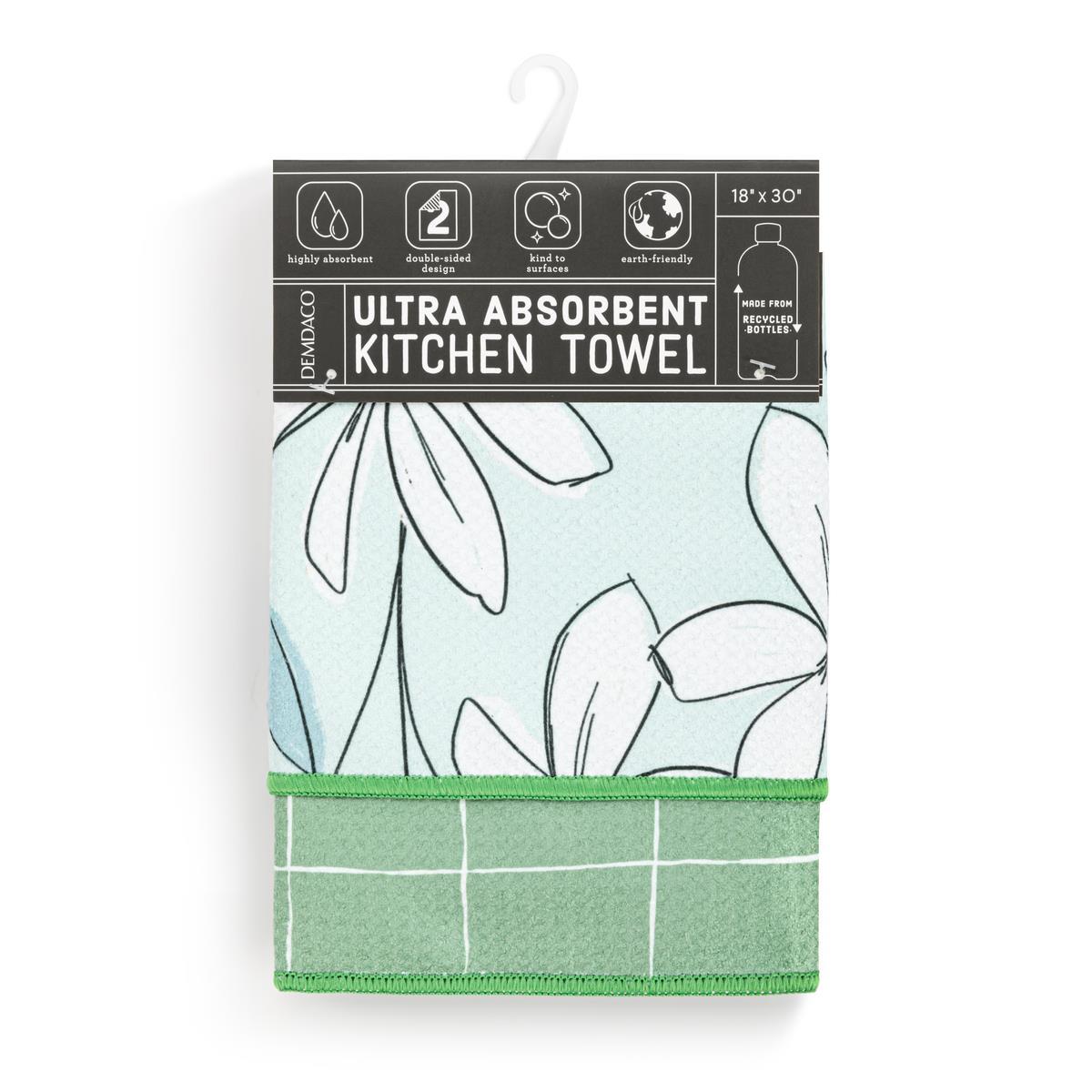 Windowpane Floral Absorbent 2Sided Towel