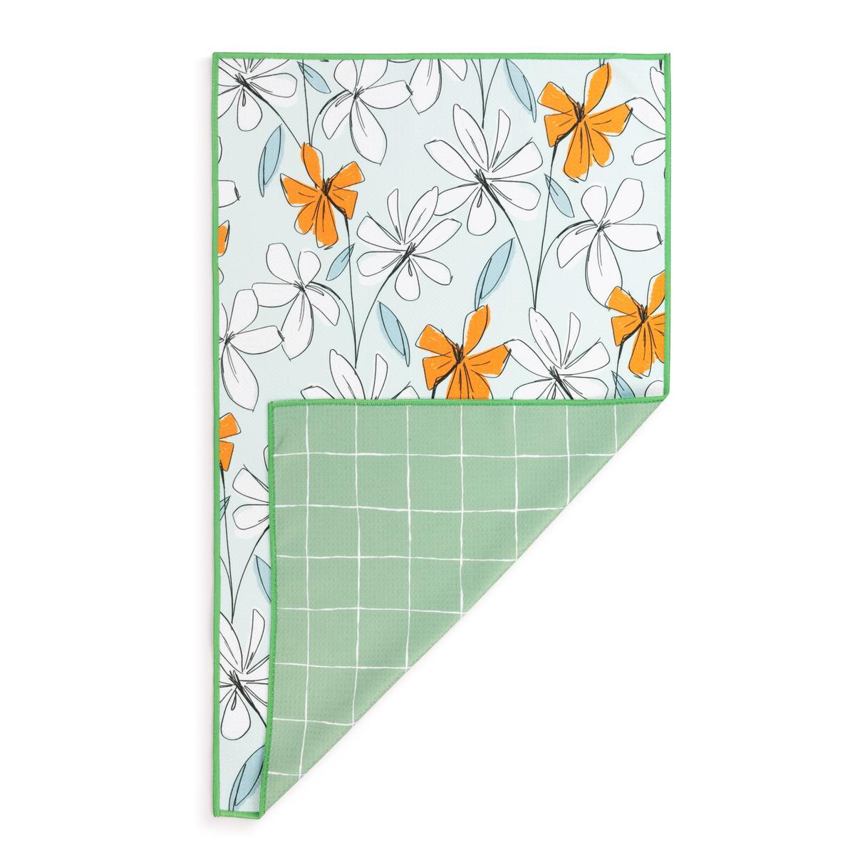Windowpane Floral Absorbent 2Sided Towel