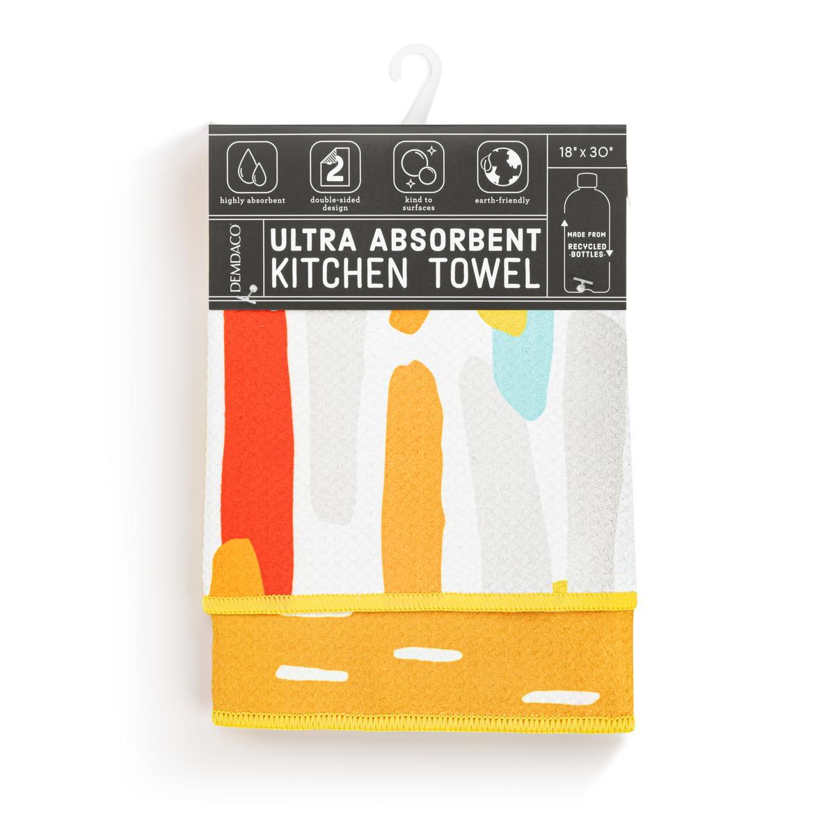 Orange Lines Absorbent 2 Sided Towel