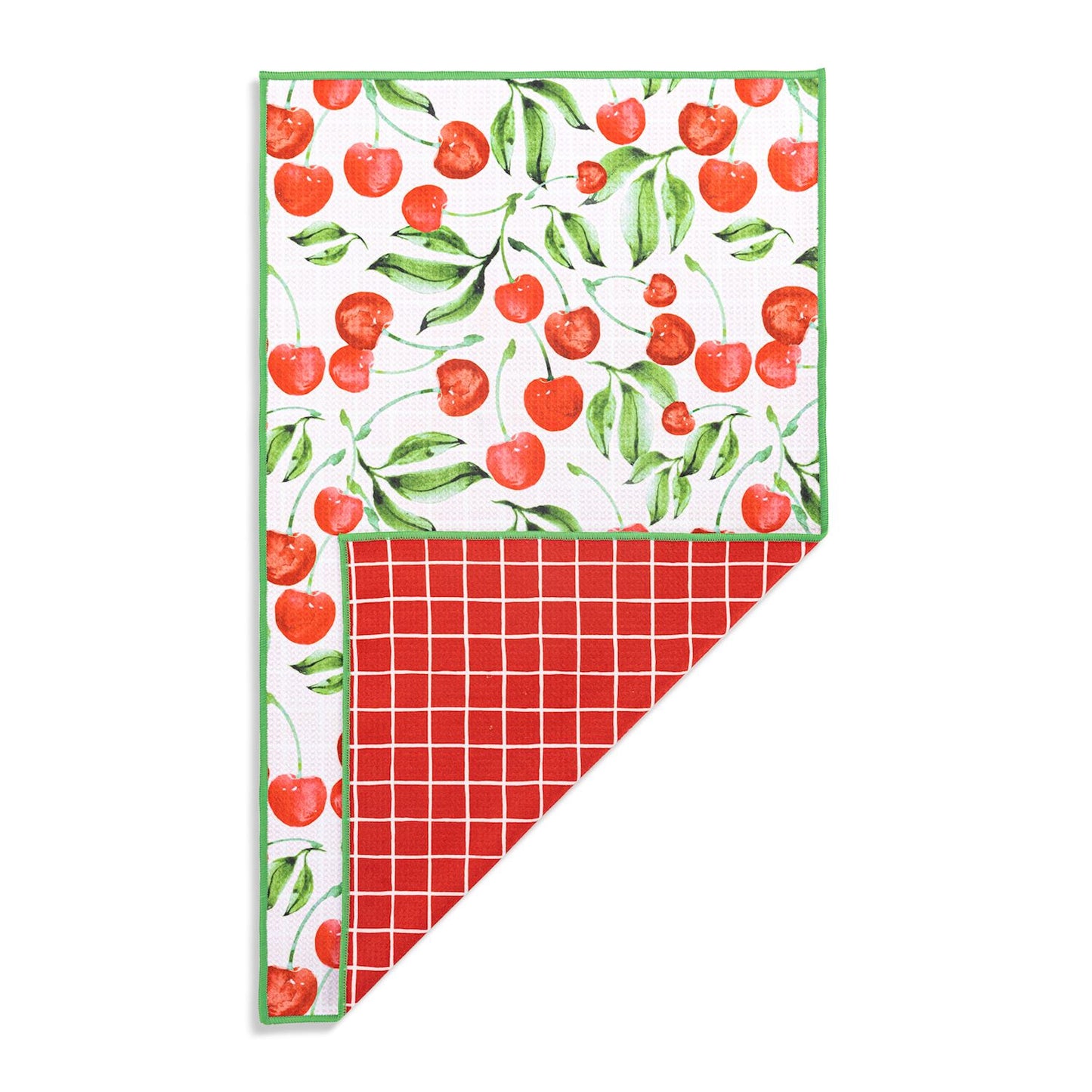 Cherry Red Plaid Absorbent Reversible 2Sided Towel