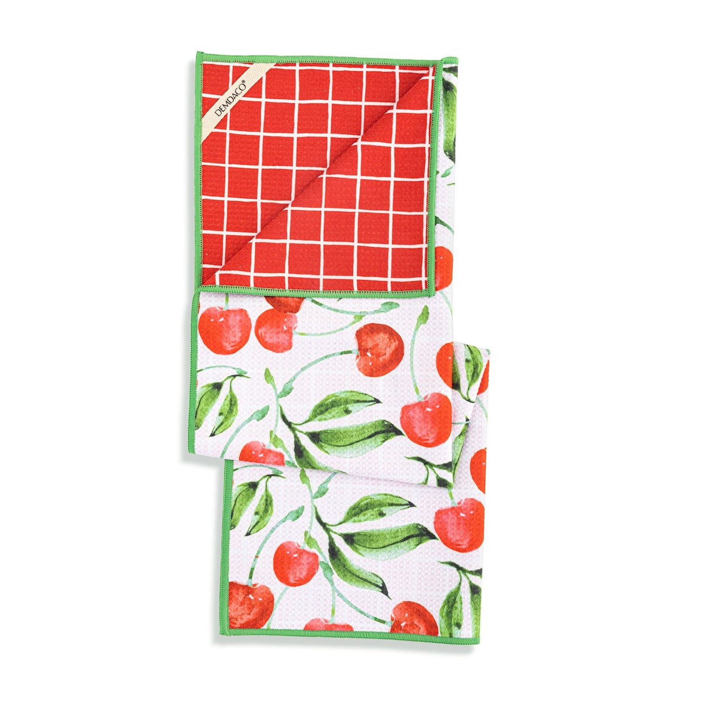 Cherry Red Plaid Absorbent Reversible 2Sided Towel