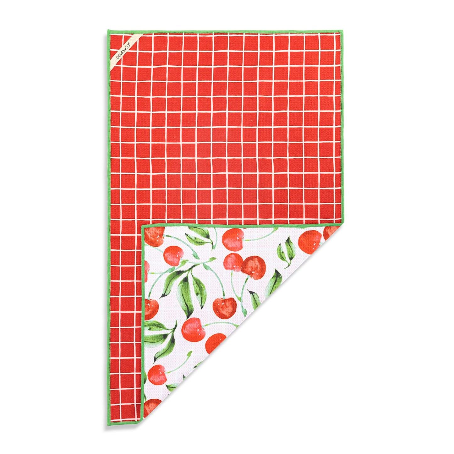 Cherry Red Plaid Absorbent Reversible 2Sided Towel