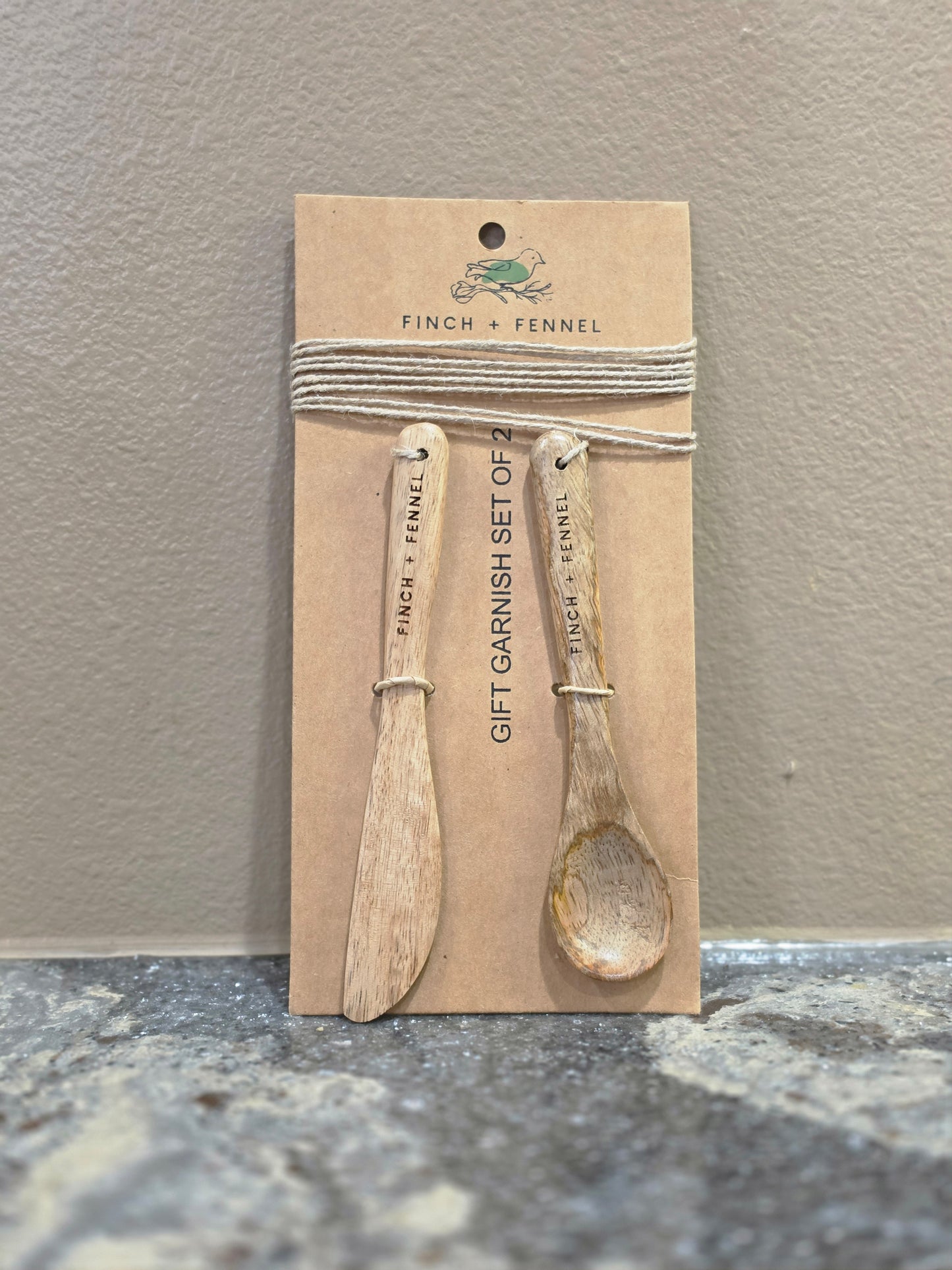 MANGO WOOD SPOON & CANAPE ~ SET OF 2