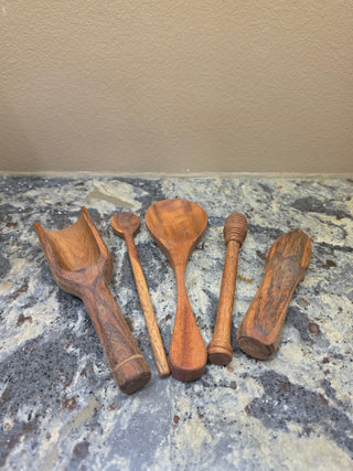 Collected Wooden Utensils ~ Set of 5