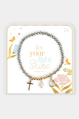 Let Your Light Shine Bracelet ~ Grey