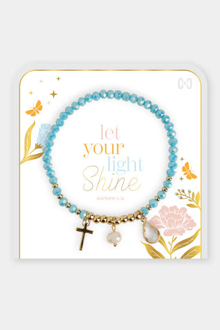 Let Your Light Shine Bracelet ~ Light Blue