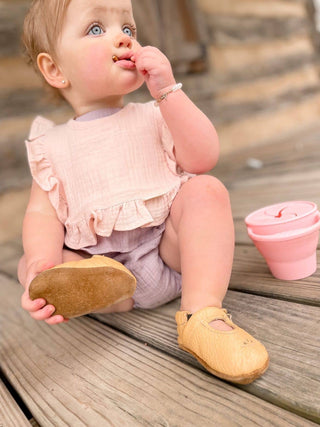 Pink Muslin Cotton Ruffle Baby Bib