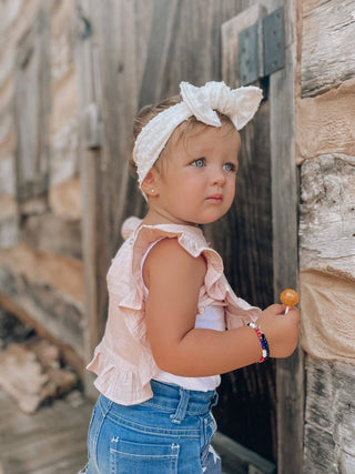 Pink Muslin Cotton Ruffle Baby Bib