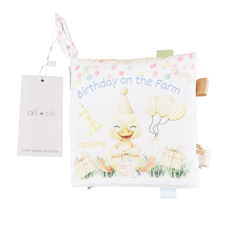Birthday on the Farm Crinkle Soft Cloth Baby Book