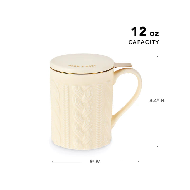 Annette Ceramic Tea Mug and Infuser ~ Knit