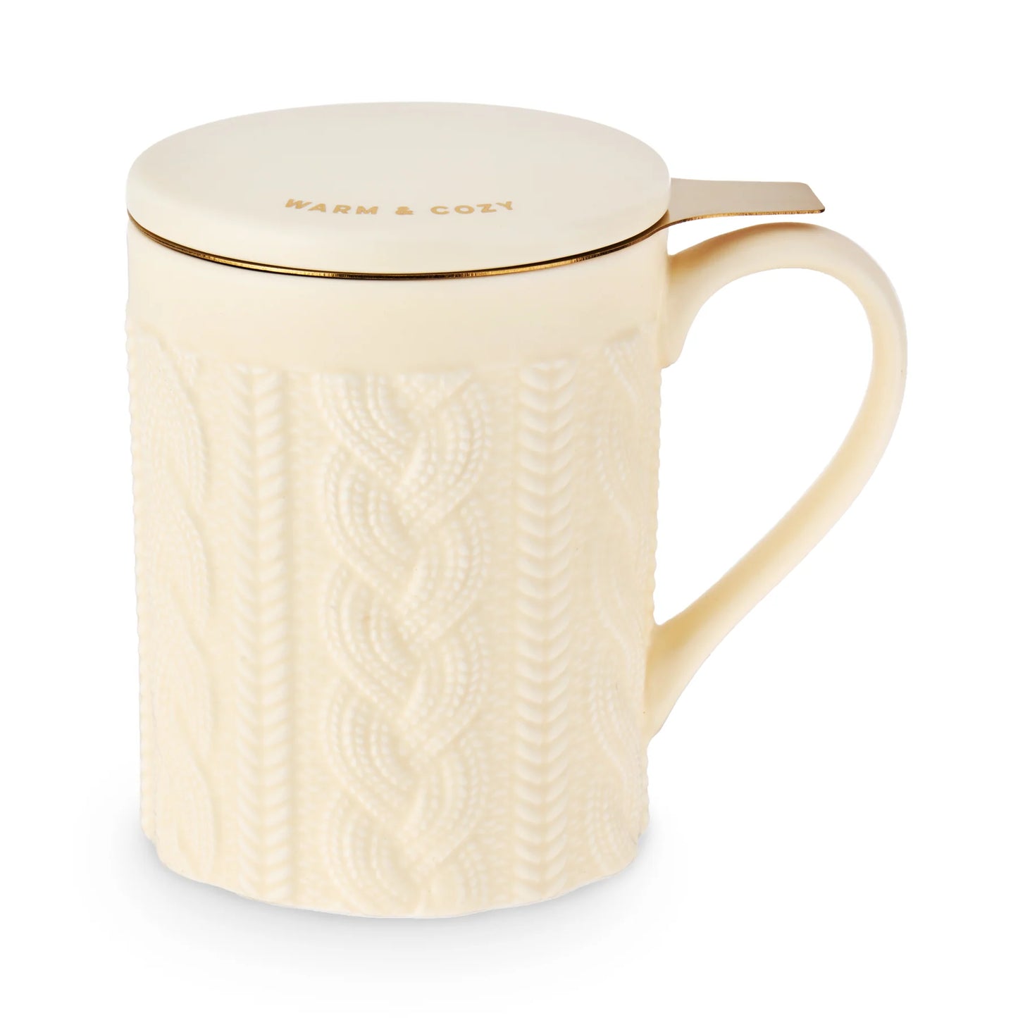 Annette Ceramic Tea Mug and Infuser ~ Knit