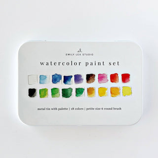 Watercolor Paint Set ~ 18 Colors with Brush