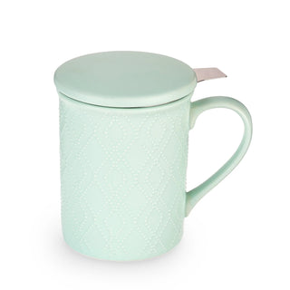 Annette Ceramic Tea Mug and Infuser ~ Souk Mint