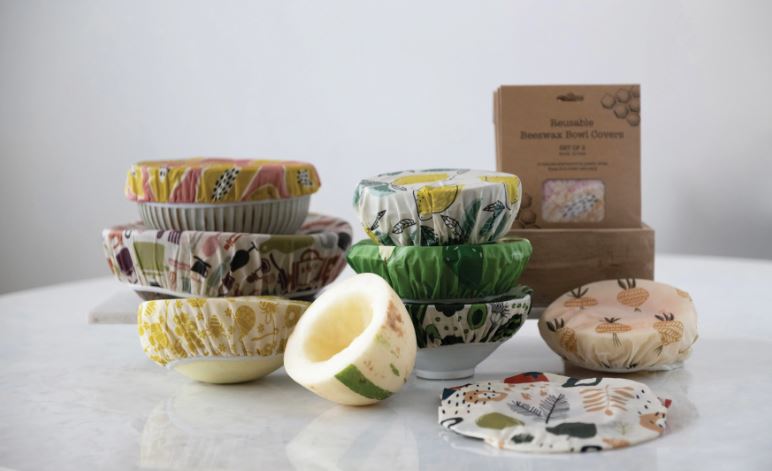 Reusable Fabric Beeswax Food Covers ~ Set of 2