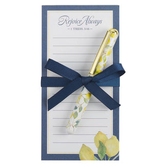 Magnetic Notepad with Pen ~ Rejoice Always 1 Thess. 5:16