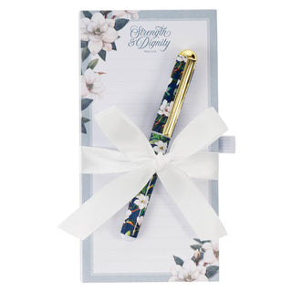 Magnetic Notepad with Pen ~ Strength & Dignity Prov. 31:25