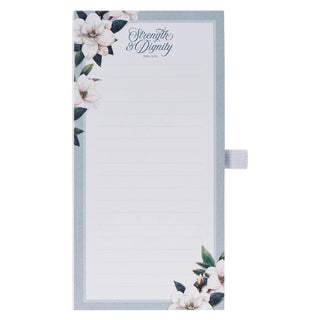 Magnetic Notepad with Pen ~ Strength & Dignity Prov. 31:25
