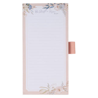 Magnetic Shopping List with Pen ~ Be Still Pink/blue Floral