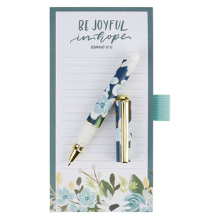 Magnetic Shopping List W/pen Be Joyful In Hope Rom 12:12