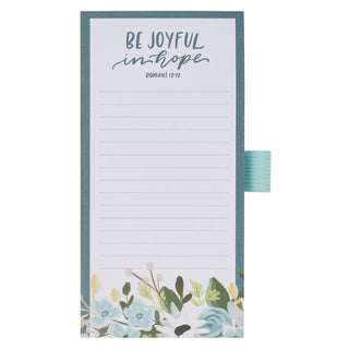 Magnetic Shopping List W/pen Be Joyful In Hope Rom 12:12