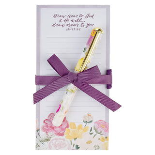 Magnetic Shopping List with Pen ~ Draw Near To God James 4:8