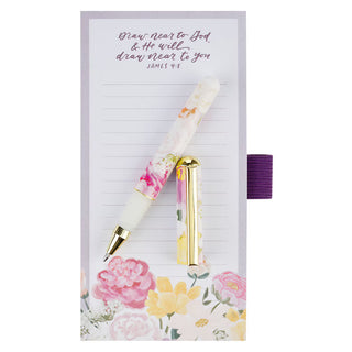 Magnetic Shopping List with Pen ~ Draw Near To God James 4:8