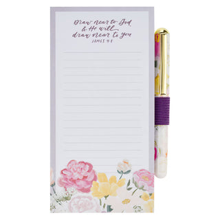 Magnetic Shopping List with Pen ~ Draw Near To God James 4:8