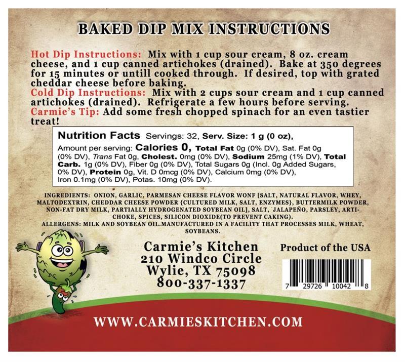 Baked Artichoke Jalapeno Dip Mix