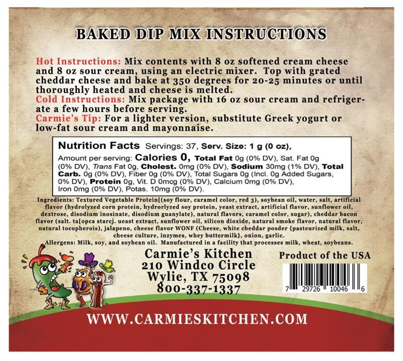 Baked Bacon Jalapeno Popper Dip Mix