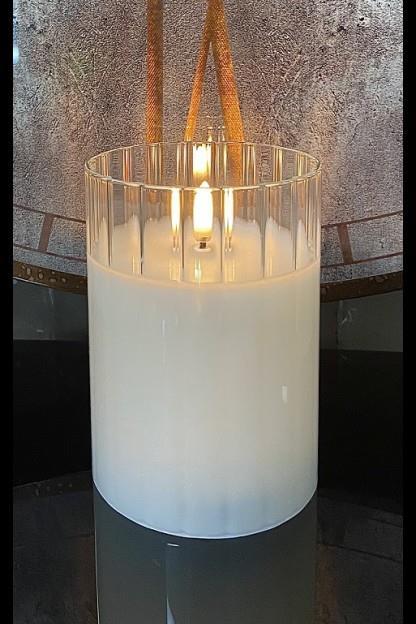 Radiance Faceted LED Candle ~ 3.5" x 5" ~ Simply Ivory