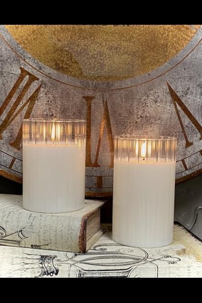 Radiance Faceted LED Candle ~ 3.5" x 6" ~ Simply Ivory