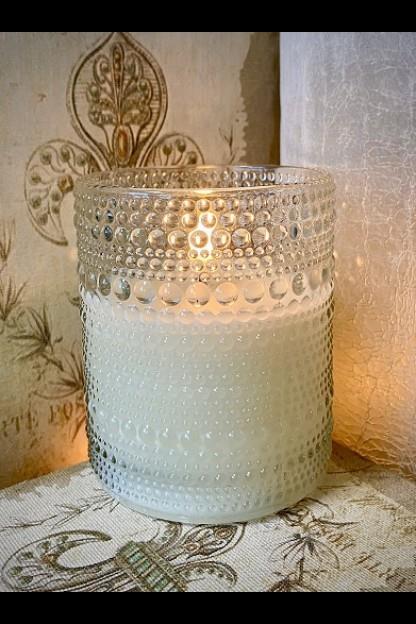 Radiance Celebration Embossed LED Candle ~ 3.5 X 4 ~ Simply Ivory