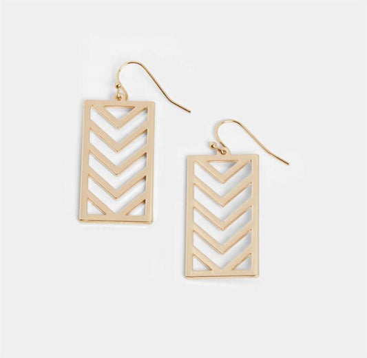 Chevron Drop Earring ~ Gold