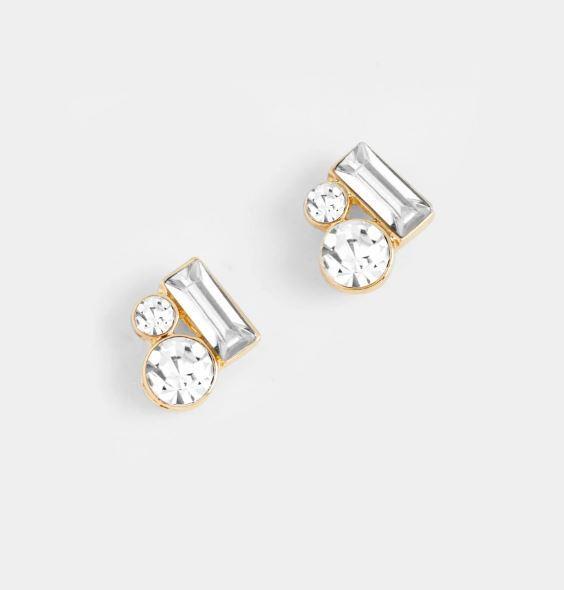 Bejeweled Cluster Stud Earrings ~ Gold