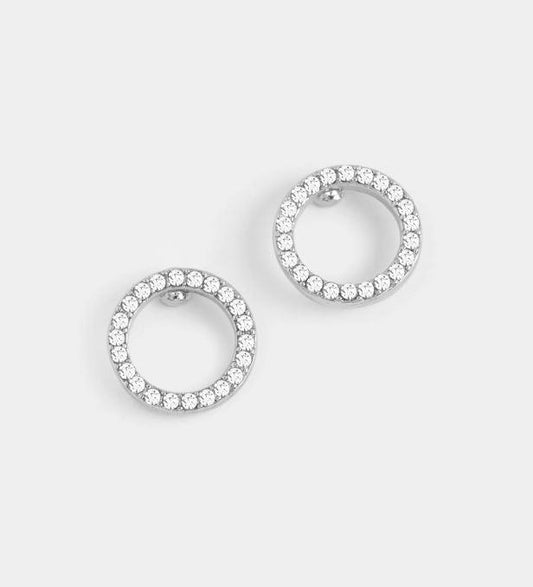 Bejeweled Ring Stud Earring ~ Silver
