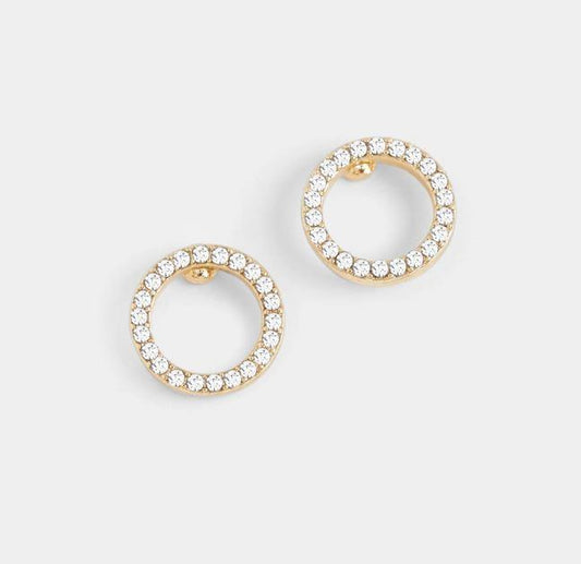 Bejeweled Ring Stud Earrings ~ Gold