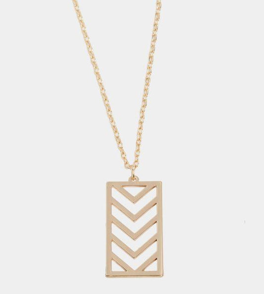 Chevron Drop Necklace ~ Gold
