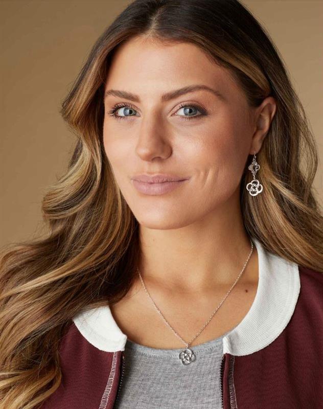 Clover Knot Dangle Necklace ~ Silver