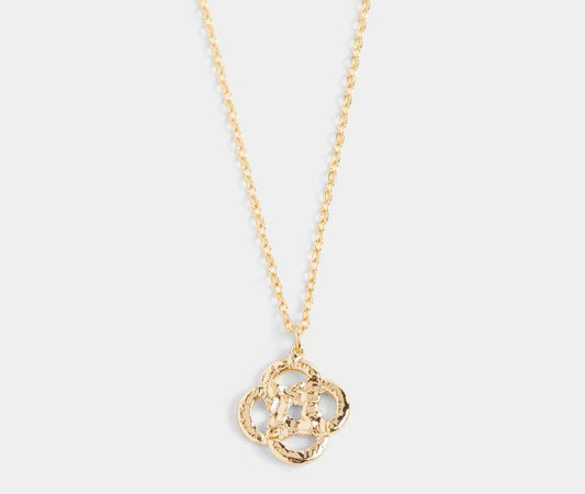 Clover Knot Dangle Necklace ~ Gold