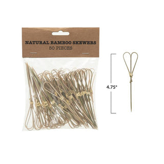 Bamboo Single Use Skewers with Heart Shaped Handles