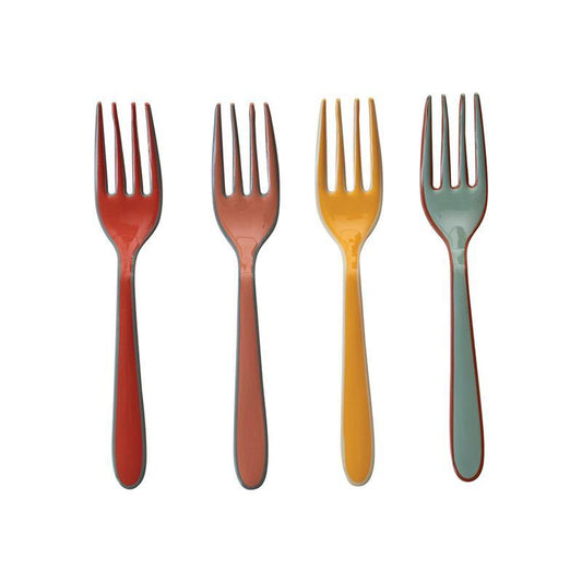 Enameled Stainless Steel Forks ~ Set of 4