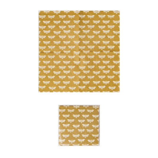 Paper Cocktail Napkins with Bee Pattern
