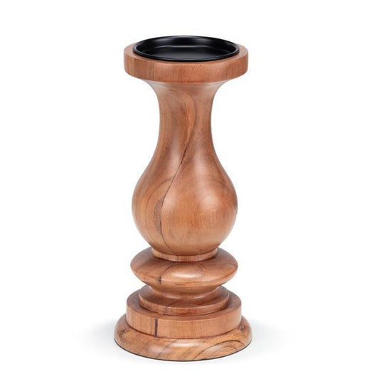 Acacia Wood Pillar Candle Holder ~ Small