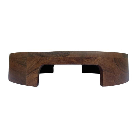 ACACIA WOOD PEDESTAL WITH HANDLES ~ NATURAL