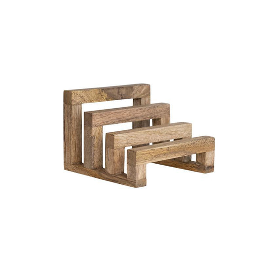 Mango Wood Stand With 3 Sections ~ Natural