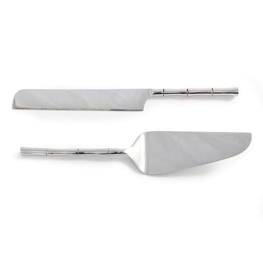 Grove Dessert Servers - Set of 2 - Silver